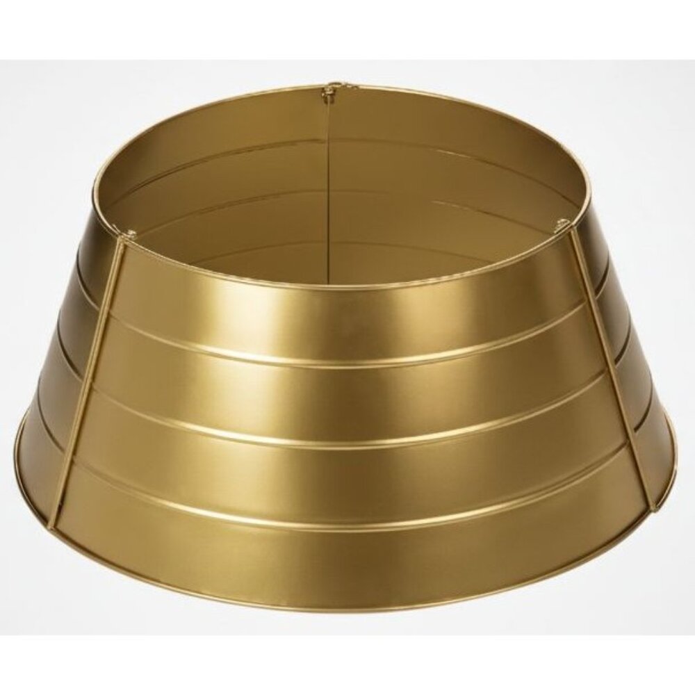 Glitzhome Metal Tree Collar Tree Base Cover 22" D Gold
